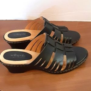 Softspots black hilary sandals size 7 NIB